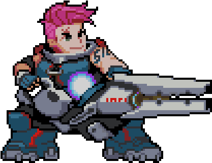 Overwatch Sprite Sprays Zarya - Zarya Pixel Spray Png (600x600), Png Download