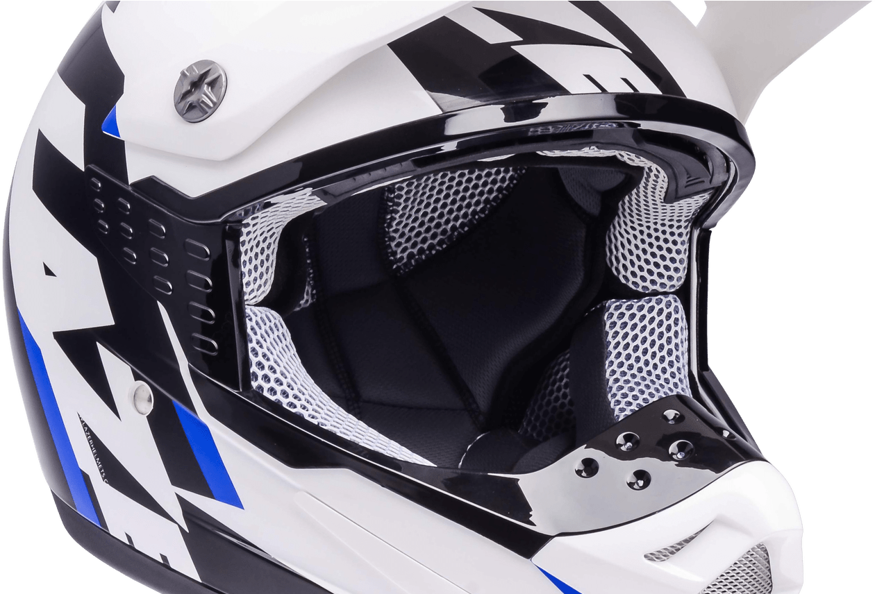 Motorcycle Helmet Lazer Smx Whip White Black Blue Transparent - Lapierre 2014 Lazer Smx Motocross Helmet - Whip - White/black/blue (1368x855), Png Download