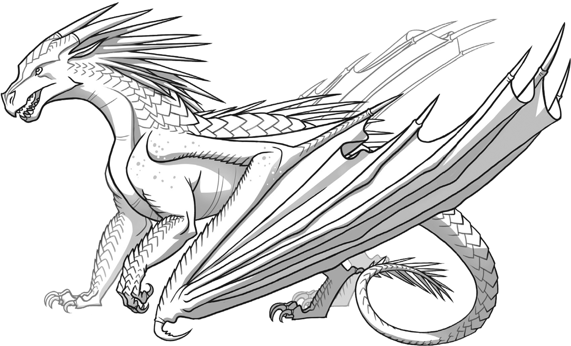 28 Collection Of Insane Dragon Drawing - Wings Of Fire Icewing Base (1129x691), Png Download