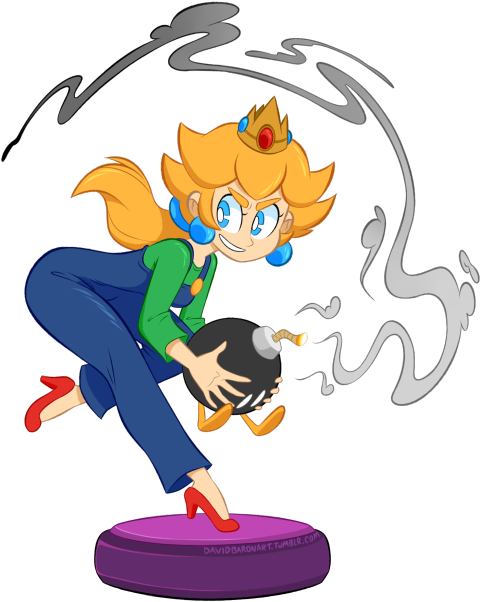 Clip Freeuse Stock Peaches Drawing Figure - Mario Comic Peach Bomb (500x621), Png Download