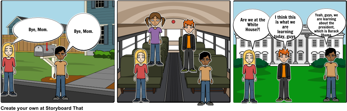 Learning About President Barack Obama - Cartoon (1164x385), Png Download