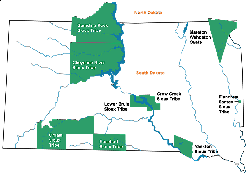 Oyate Trail On A South Dakota Map (800x559), Png Download