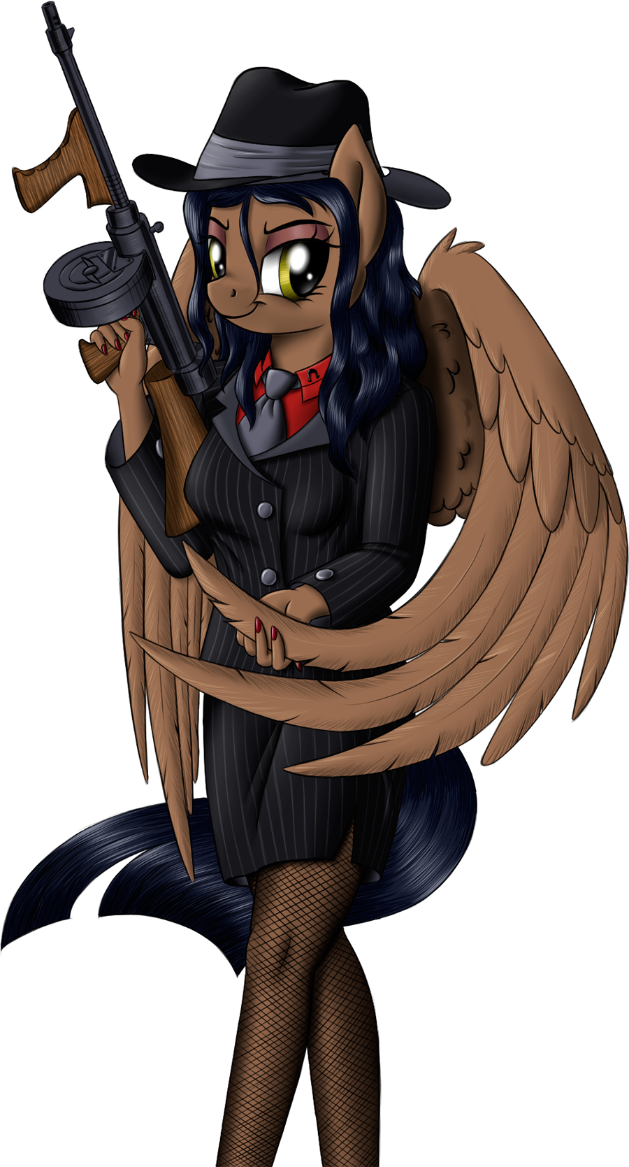 Sirzi, Clothes, Fishnets, Gangster, Gun, Oc, Oc - Skirt (900x1669), Png Download