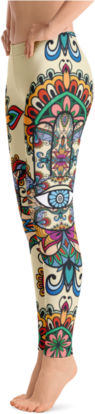 Hamsa Evil Eye Ornate Leggings - Hamsa (900x900), Png Download