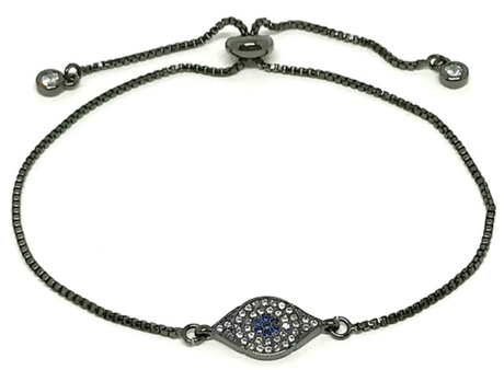 Pull Chain Pave Evil Eye Bracelet - Gram (480x424), Png Download