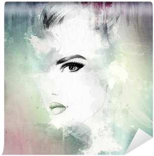 Woman Face - Wash-out Woman Any Day Planner Notebook [book] (400x400), Png Download