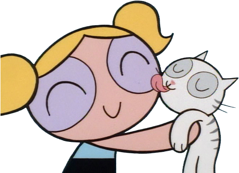 55 Images About Gatito💛 On We Heart It - Bubbles Powerpuff Girls Cat (500x387), Png Download