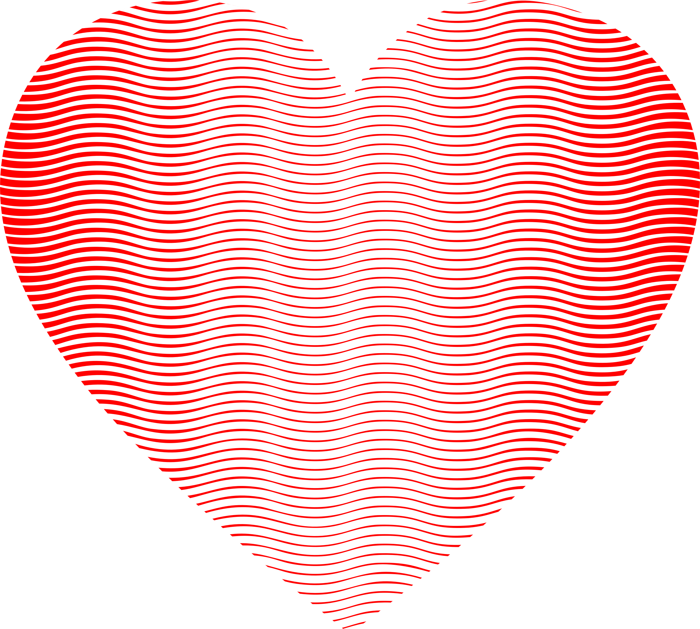 Wavy Heart Line Art 2 Png Black And White Download - Heart (2334x2098), Png Download
