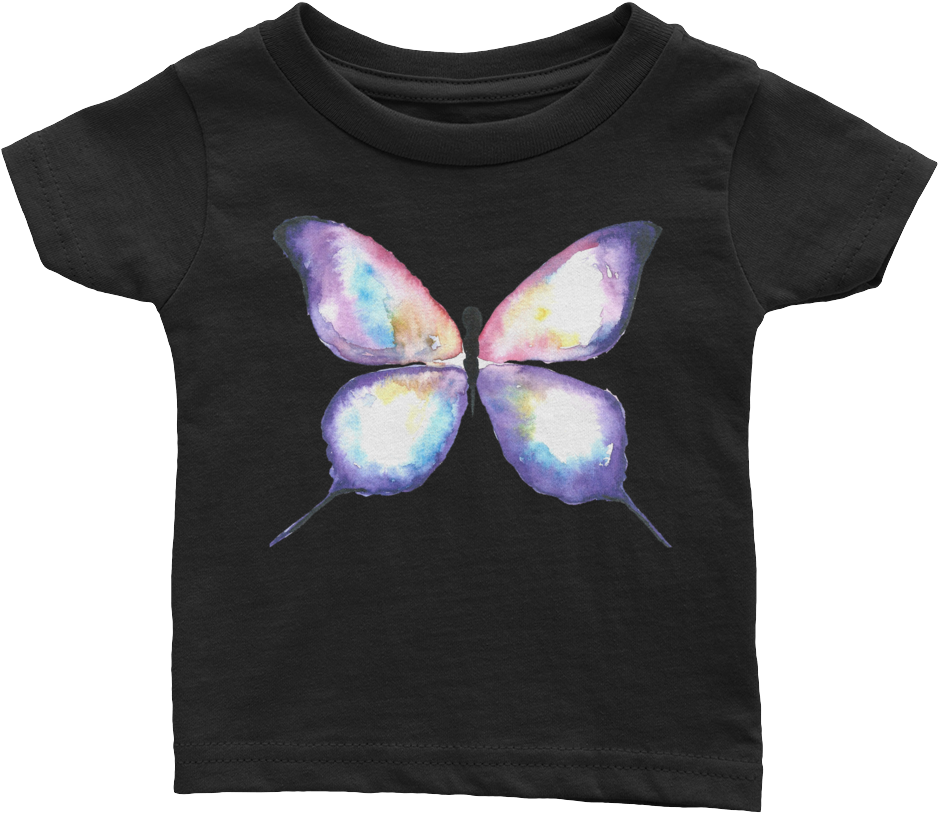 Lilac Watercolor Butterfly Infant Tee - T-shirt (1000x1000), Png Download