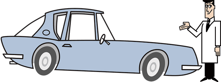 Avanti And Professor Plutonium - Powerpuff Girls Professor Car (728x271), Png Download