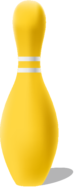 Bowling Pin Yellow - Yellow Bowling Pin (239x600), Png Download