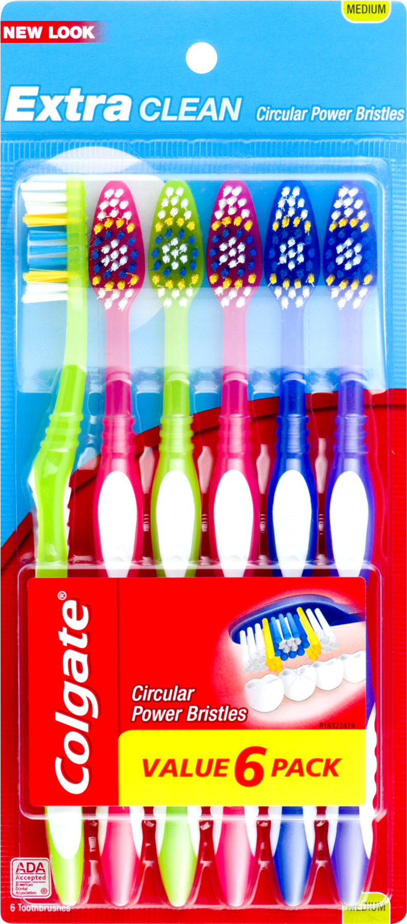 Colgate Extra Clean Full Head Toothbrush, Medium - Colgate Extra Clean Toothbrush, Full Head, Soft 42 (1800x1800), Png Download