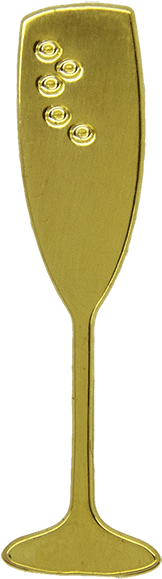 Champagne Glass Pin, Gold - Poly(methyl Methacrylate) (600x600), Png Download