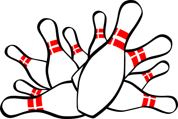 Clip Art Bowling Pins (600x401), Png Download