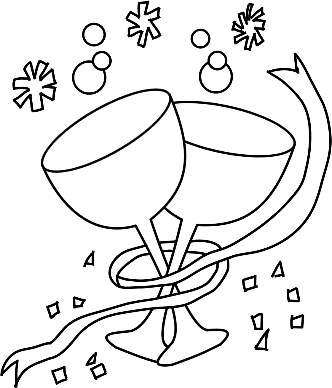 #f 54 Champagne Glasses - Drawing (1284x1362), Png Download