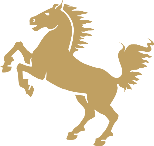 Horse Clip Art At Clker Com Vector - Gold Horse Clipart (600x568), Png Download