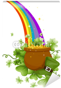 Pot Of Gold At The End Of A Rainbow Wall Mural - March Pot Of Gold (400x400), Png Download