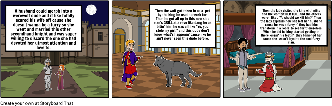 The Lay Of The Werewolf - Cartoon (1164x385), Png Download