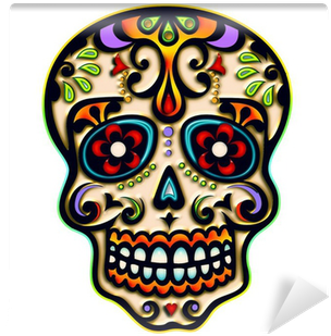 Nemesis Now Totenkopf-Ornament – Aquablau, Aus Harz, Mit Tribal-Tattoo-Design & Münzschlitz