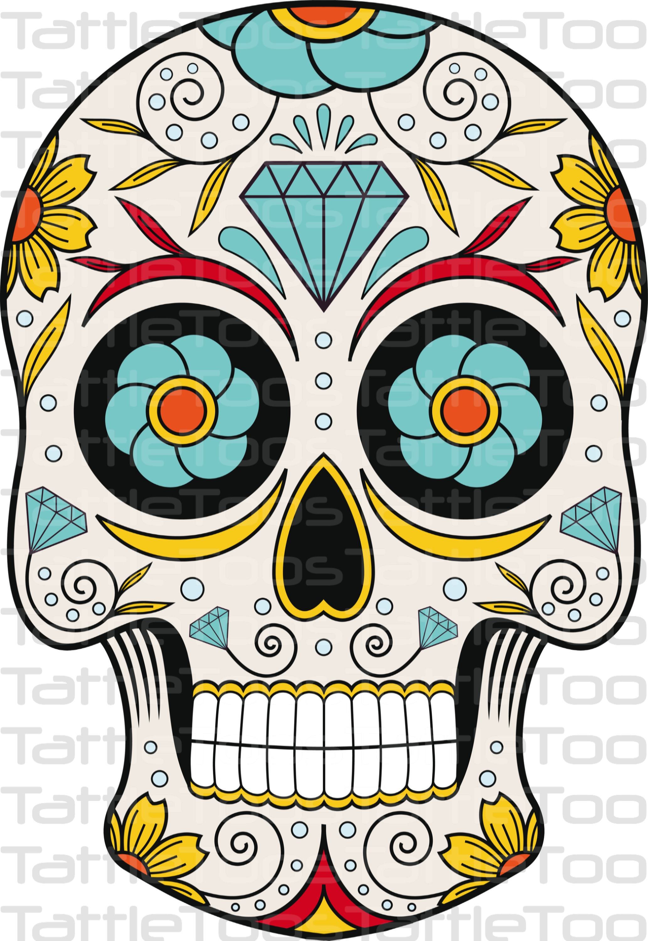 Sugskull - Sugar Skull Oval Ornament (580x842), Png Download