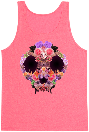 Floral Cat Skull Collage Tank Top - Dont Want To Talk To You (484x484), Png Download
