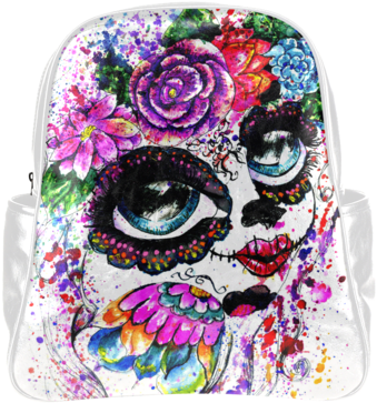 Psylocke Women's Leather Backpack With Sugar Skull - Sugar Girl In Flower Crown2 Large Tote Bag, Natural, (480x480), Png Download