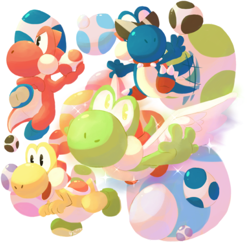 Yoshis For A Super Smash Bros Ultimate Collab Hosted (500x500), Png Download