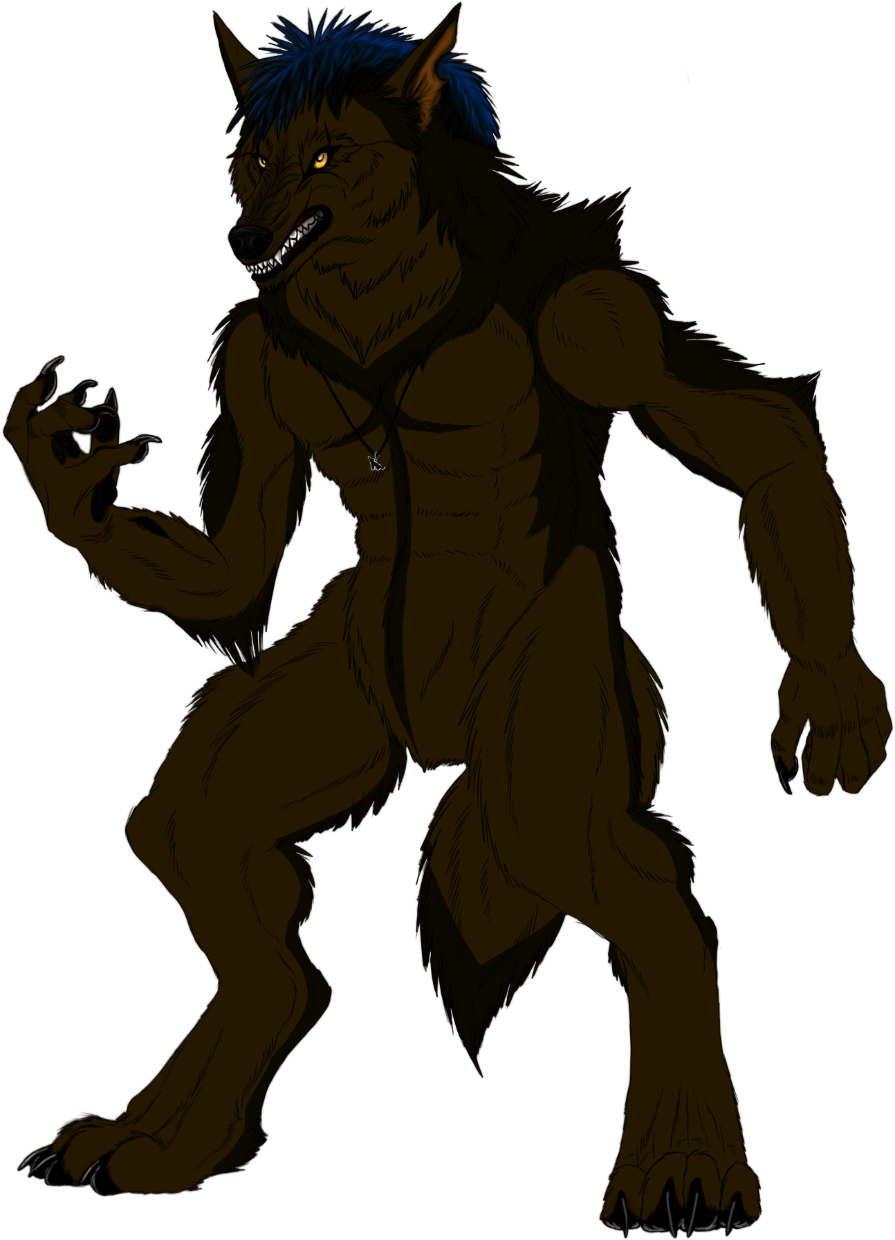 Dancewiththeakuma Werewolf - Anthro Brown Hyena (1385x2045), Png Download