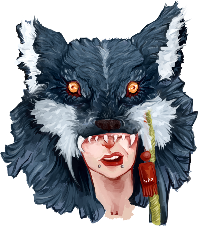 Wolf By Haxpunch On - Girl And Wolf Png (740x796), Png Download