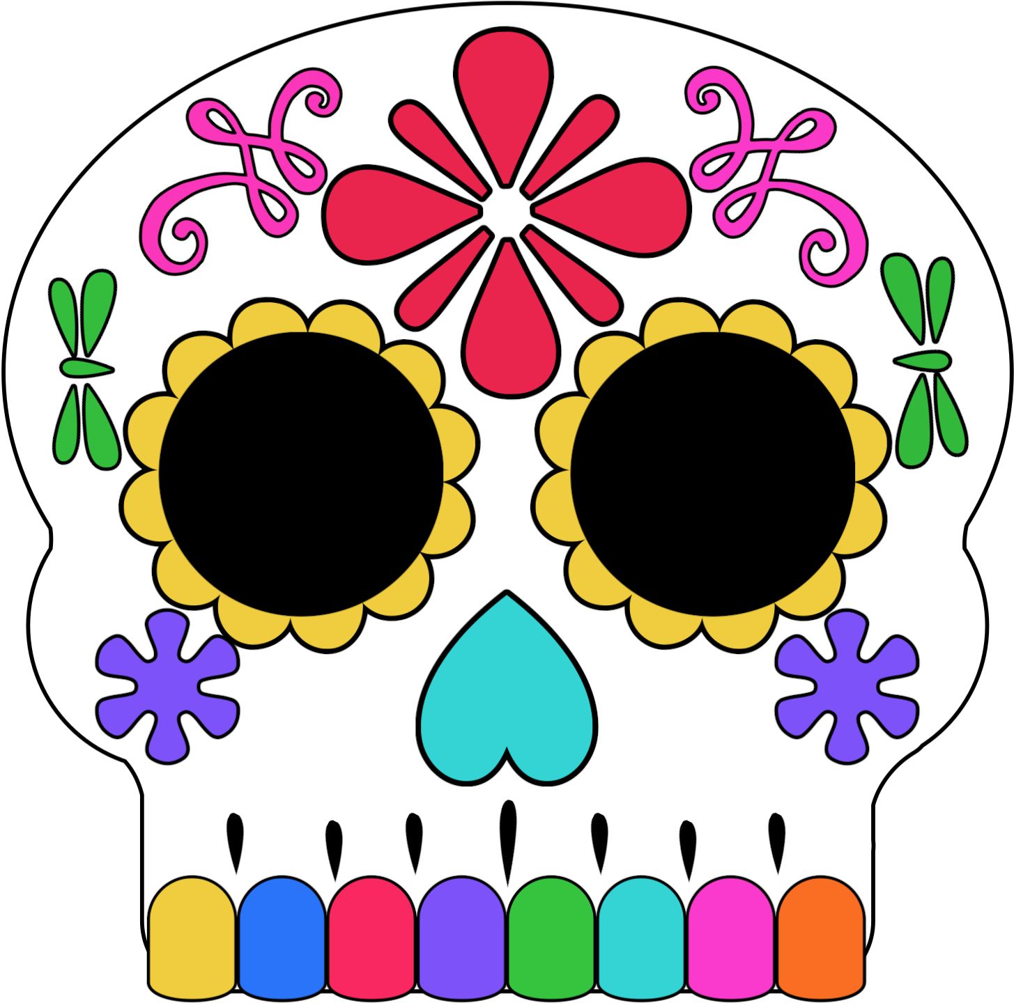 Sugar Skull Mask - Copitos De Nieve (1563x1563), Png Download