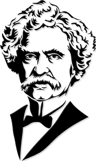 Cross Out The Wrong Words - Mark Twain Clip Art (325x544), Png Download