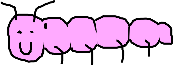 Pink Caterpillar Clip Art - Pink Caterpillar Clipart (600x230), Png Download