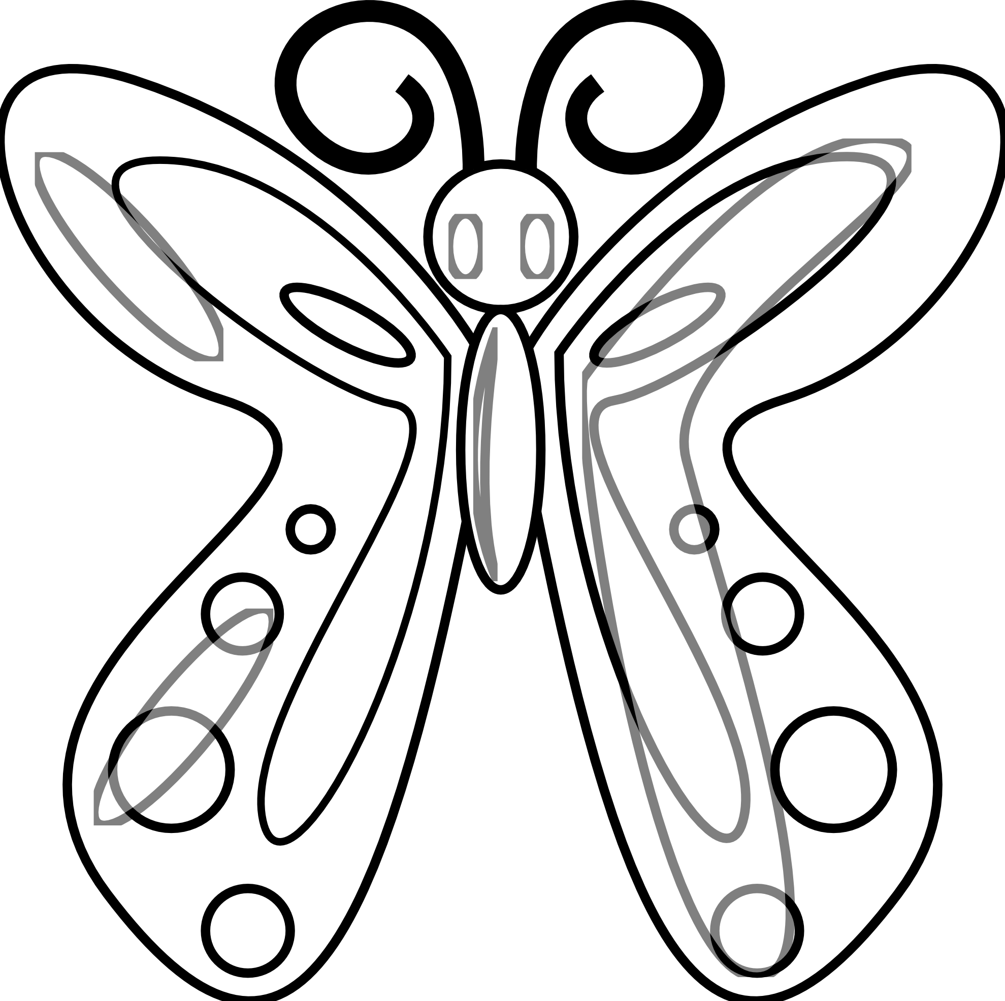Black And White Panda Free - Black And White Butterfly Caterpillar (1969x1962), Png Download