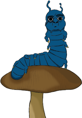 Blue Caterpillar Png - Blue Caterpillar Alice In Wonderland No Background (300x414), Png Download