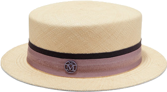 Auguste Grosgrain-trimmed Straw Boater - Maison Michel (500x500), Png Download