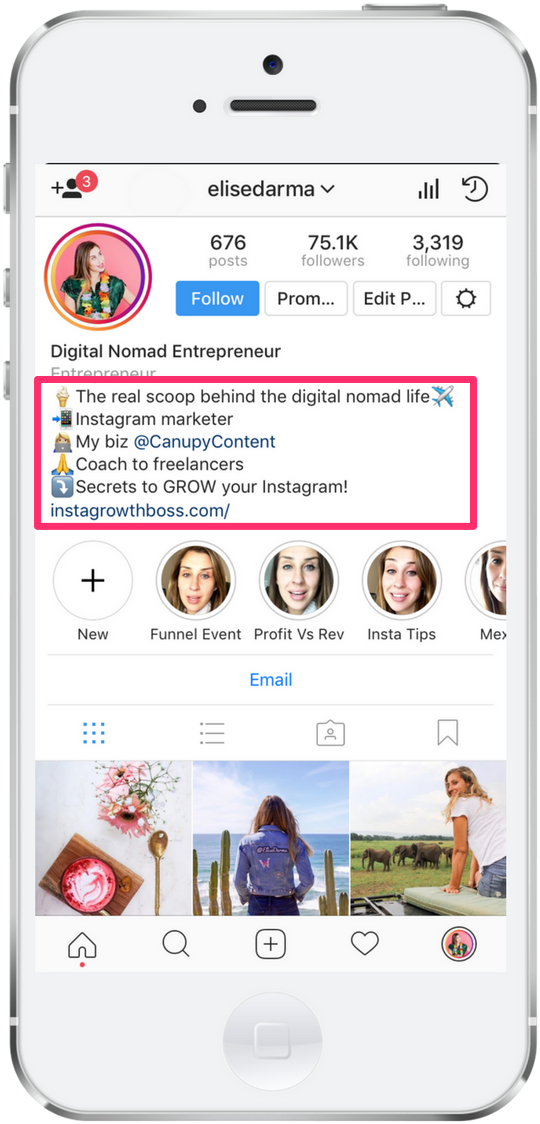 Elise Darma Instagram Bio - Instagram (600x1200), Png Download