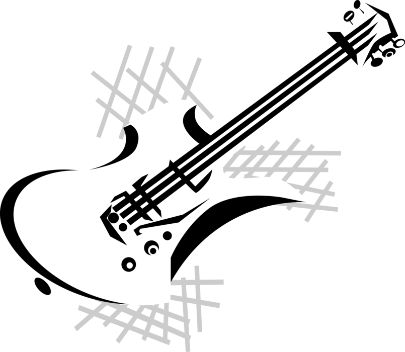 Electric Guitar Royalty Free Vector Clip Art Illustration - Guitarra Vetor Png (480x418), Png Download