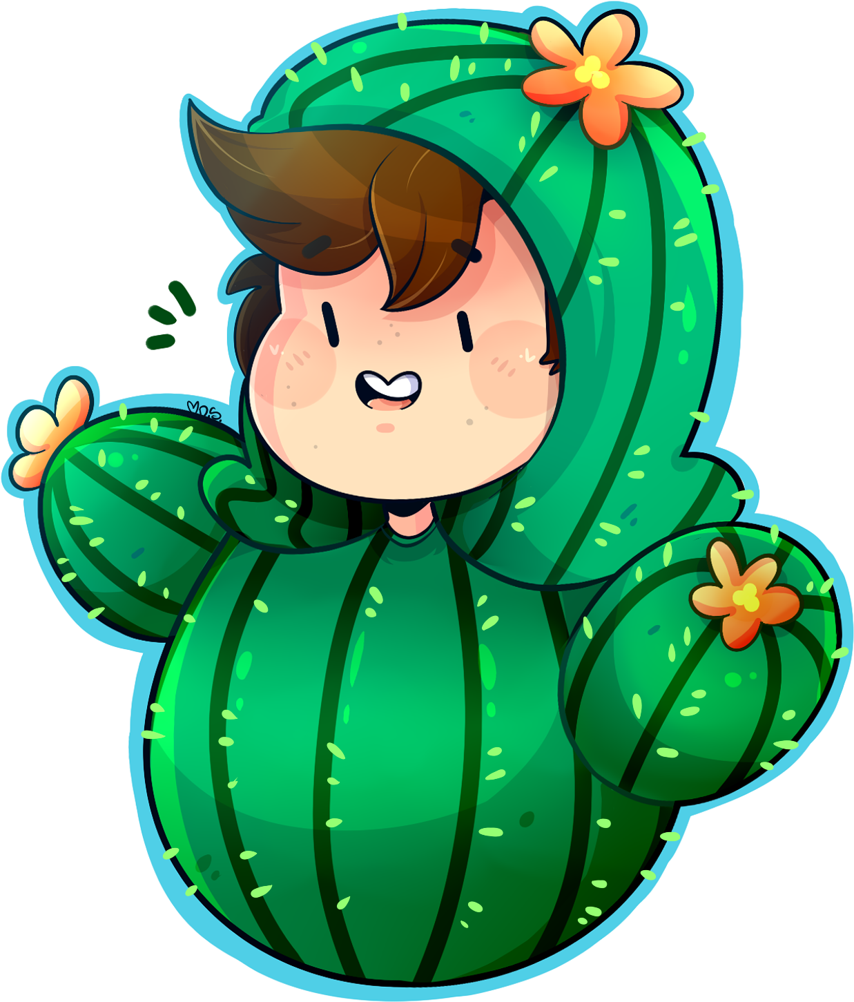 Crankgameplays As Cactus Boi Inspired By A Picture - Crankgameplays Drawings (1344x1500), Png Download