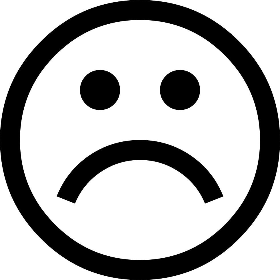 Png File Svg - Sad Smiley Black And White (980x980), Png Download