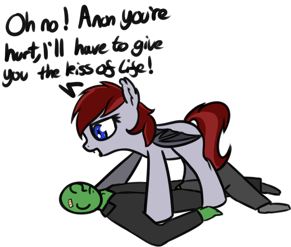 Neuro, Bandaid, Bat Pony, Dialogue, Fangs, Female, - Cartoon (939x830), Png Download