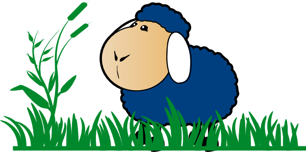 Blue Sheep With Grass Svg Clip Arts 600 X 298 Px (600x298), Png Download