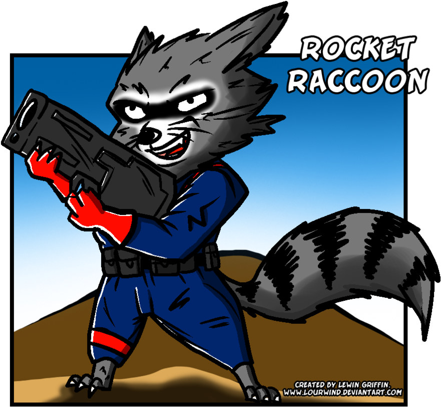 Drawing Racoon Guardians The Galaxy - Rocket Raccoon (900x840), Png Download