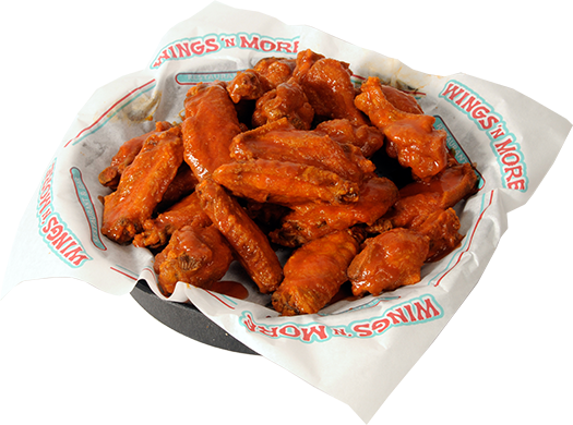 Wings 'n More Wings Basket - Basket Of Buffalo Wings (525x390), Png Download
