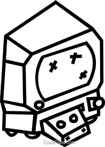 Tv, Vcr Combo Royalty Free Vector Clip Art Illustration (343x480), Png Download