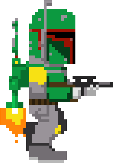 Boba Fett - Boba Fett Pixel Art (470x590), Png Download
