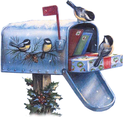Picture Royalty Free Library Clip Art - Christmas Mailbox Clipart (450x424), Png Download