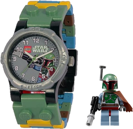 Star Wars With Boba Fett Minifigure - Clictime Lego Star Wars Boba Fett Watch (473x442), Png Download