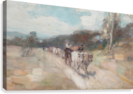 Car Cu Boi 3 Canvas Print - Nicolae Grigorescu Car Cu Boi (429x305), Png Download