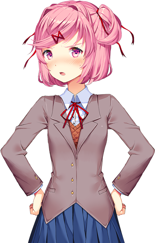 Yuri Ddlc Sprite Download - Doki Doki Literature Club Png Natsuki (960x960), Png Download