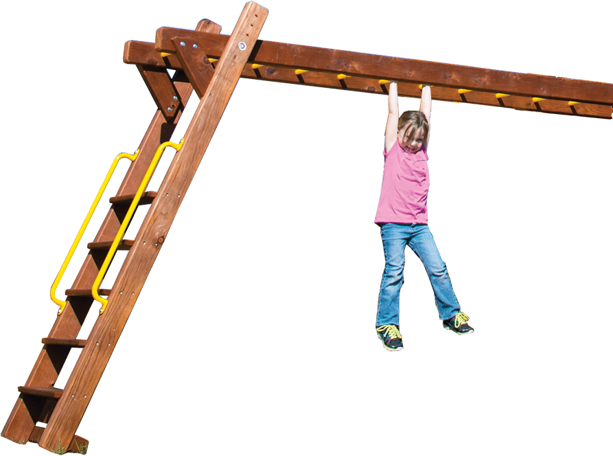 Woodplay Monkey Bars (892x692), Png Download